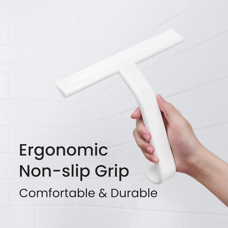 dancemoon JustHang Shower Squeegee for Glass Doors, All-One-Piece Silicone with Built-in Hook Design for Easy Hanging, Household Window Mirror Squeegee for Bathroom, Glass, Kitchen, Tile Wall, Car - Image 5